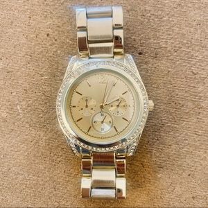 Gold and Faux Diamond Watch